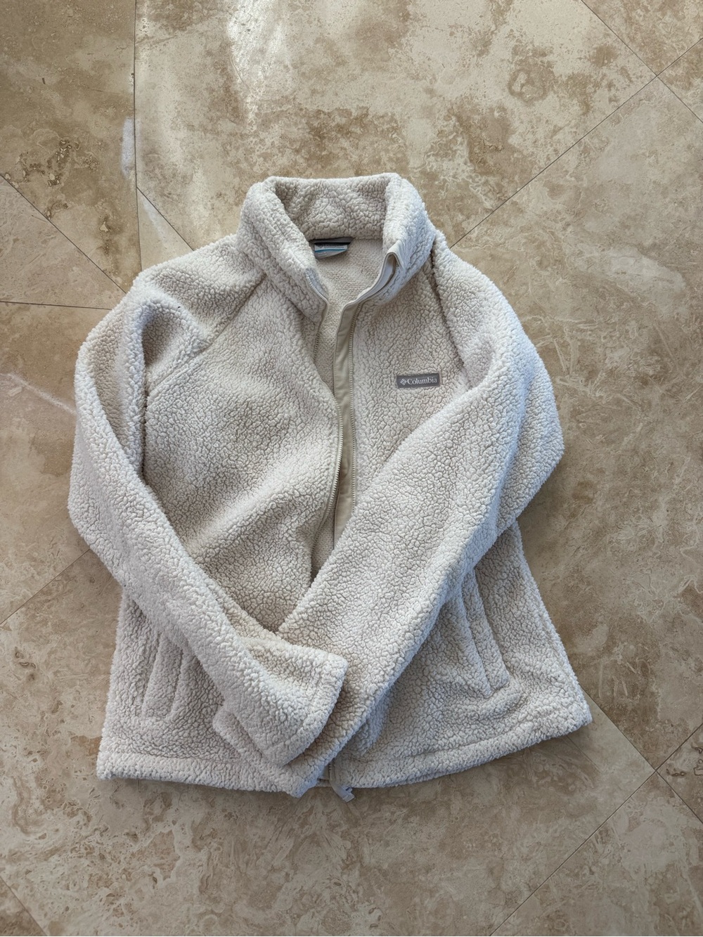 Columbia Cream Sherpa Jacket - Soft Fleece Pullover